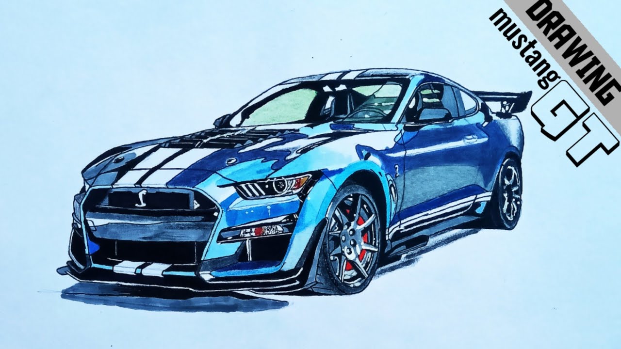 DRAWING MUSTANG GT(mustang gt car drawing in full video drawing for ...