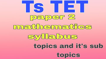 # ts TET paper 2 mathematics @SumalathaAnvi  || shorts|| topics and it