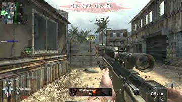 COD Black Ops 1 BO Game 1234 DEM Firing Range Loss (Late) 41-36 L96A1 Gameplay