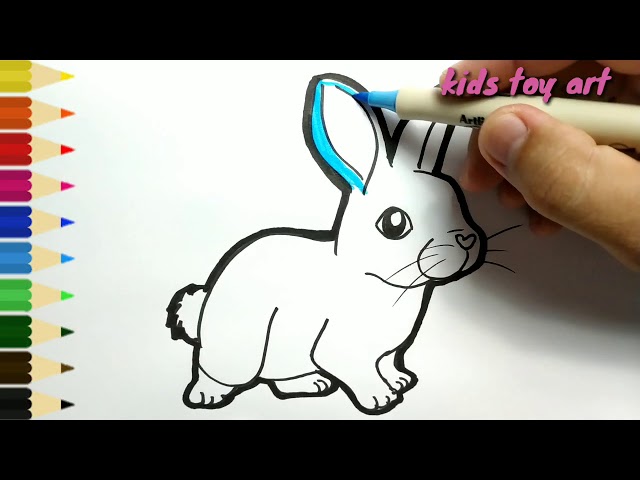 Rabbit eats Carrot picture drawing for kids | How to draw a cute bunny  drawing, Easy step by step - YouTube