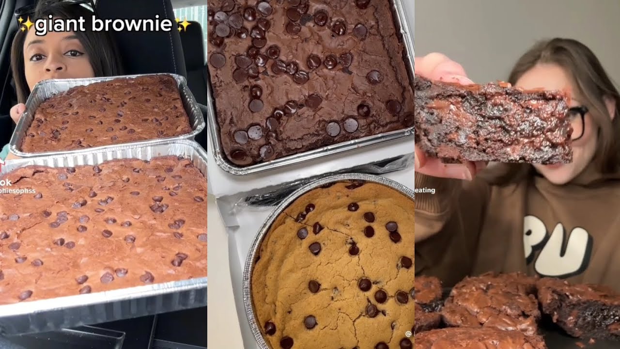 TIKTOK GOOEY MOIST RICH BROWNIE MUKBANG COMPILATION CHOCOLATE BROWNIE BUCKEYE BROWNIE