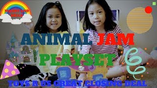Kids Family Fun Time Video UNBOXING ANIMAL JAM  playset  closing sale TOYS R US by mandy and bella