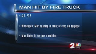 Man in serious condition after being hit by fire truck in Springfield