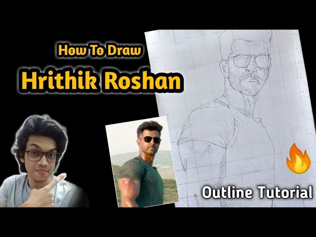 Hrithik Roshan sketch hrathik Rosen (face) sketch # hrathik #Rosen part (1)  - YouTube