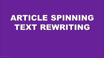 Article spinning text rewriting