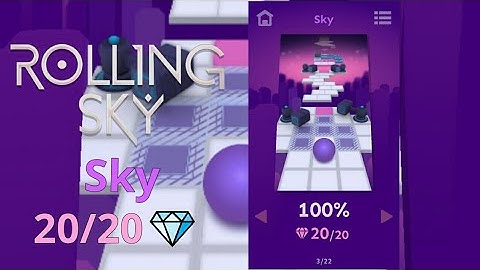 Rolling Sky - Level 2 - Sky - 100% Complete, All Gems ! ( Android )