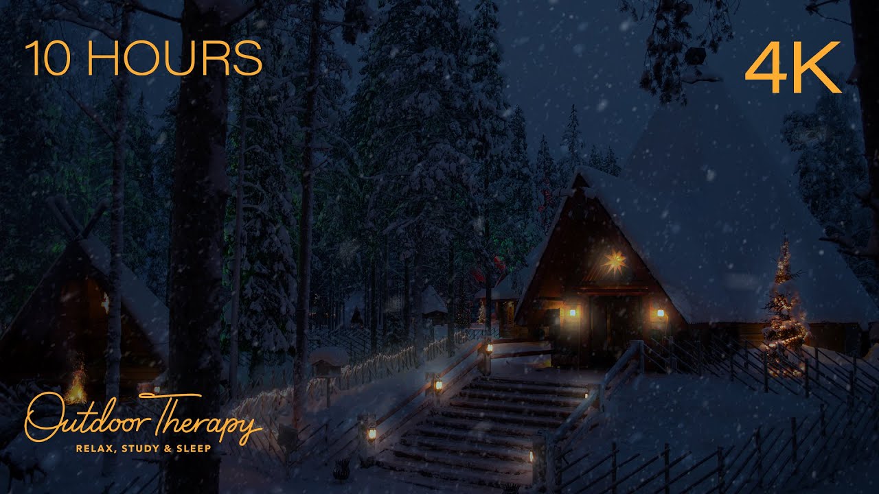 BLIZZARD NIGHT at a MOUNTAIN CABIN for SLEEPING | 10 HOURS Of Howling ...