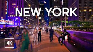 Evening Walk in NEW YORK🗽 Sounds of Manhattan at Night - Travel Walking Tour 4k