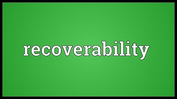Recoverability Meaning