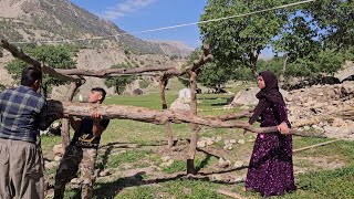 Crafting Canopies: The Art of Tent Setup in Nomadic Families🏕️🌄