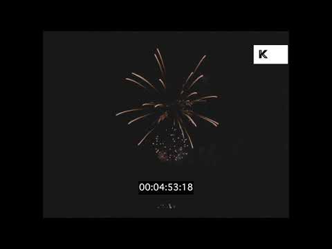 1980s, 1990s Firework Display At Night, 35mm