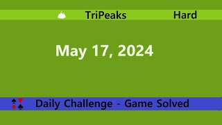 Microsoft Solitaire Collection | TriPeaks Hard | May 17, 2024 | Daily Challenges screenshot 3