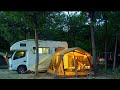 【キャンプ】森と月と焚火｜秋の味覚キャンプ飯｜ASMR｜キャンピングカー車中泊