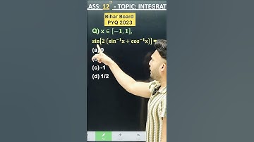 1 Marks Question Bihar Board PYQ 2023 || IInverse_Trigonometric_Function Chapter 2 Class 12 Board...