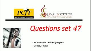 Questions Set 47 | Database Management System | Java Institute