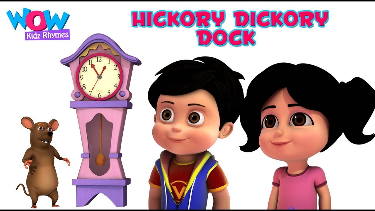 Hickory Dickory Dock | Kindergarten Nursery Rhymes For Toddlers | Vir | WowKidz Rhymes