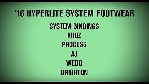 2016 Shreducation Hyperlite Footwear