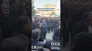 BURSA'DA OTOBÜSÇÜLERDEN BELEDİYE ÖNÜNDE EYLEM