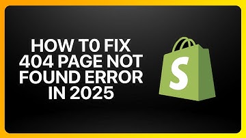 How To Fix Shopify 404 Page Not Found Error in 2025! Tutorial