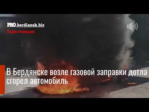 В Бердянске возле газовой заправки дотла сгорел автомобиль