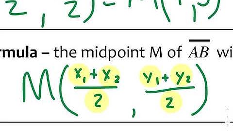 1-6 Geo Midpoint and Distance in the Coordinate Plane