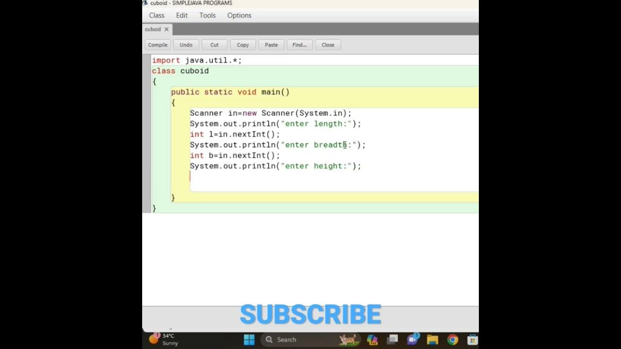 A java program to find the area of a cuboid whose length,breadth and ...