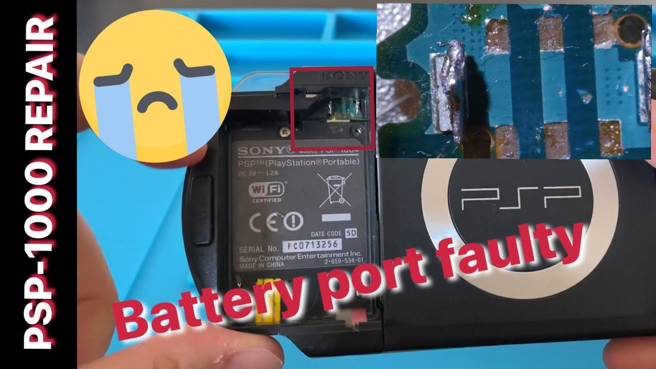 PSP 1000 REPAIR: Battery contact lost - teardown