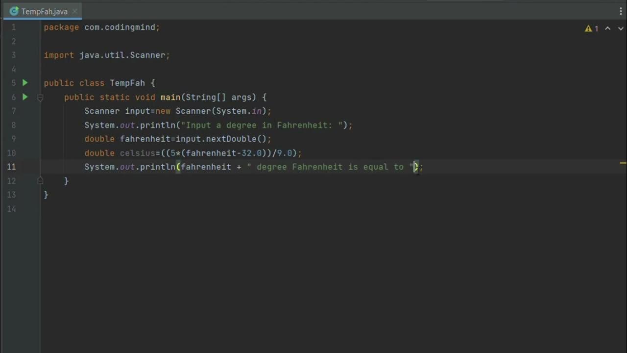 Convert Temperature From Fahrenheit to Celsius degrees IN JAVA - YouTube