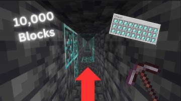 Mining 10,000 BLOCKS In A Straight Line!!#minecraft