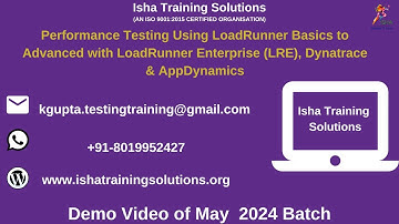 Performance Testing Using LoadRunner Basics to Advanced Demo on 28th May 2024.