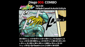 Diego 906 COMBO Ver1.50【JOJO'S BIZARRE All Star Battle R】#shorts