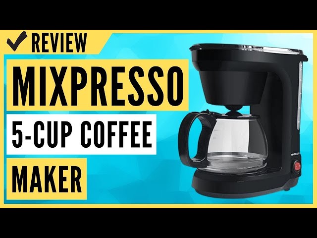 Mixpresso 5-Cup Drip Coffee Maker, Automatic Brew Coffee Pot Machine with  Built-In Burr Coffee Grinder, Programmable Smart Coffee Maker with Timer  With Glass Carafe Coffee Pot 5 Cup With Grinder 