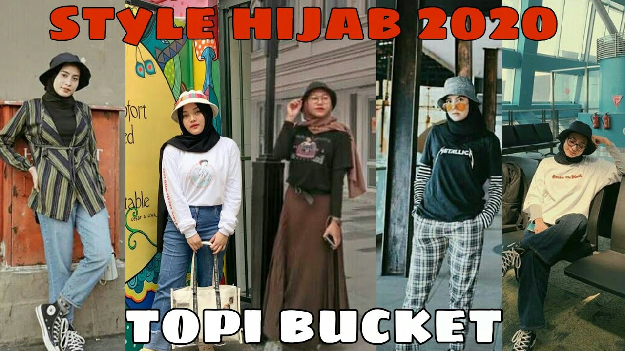  Style  hijab kekinian  topi bucket 2021 YouTube