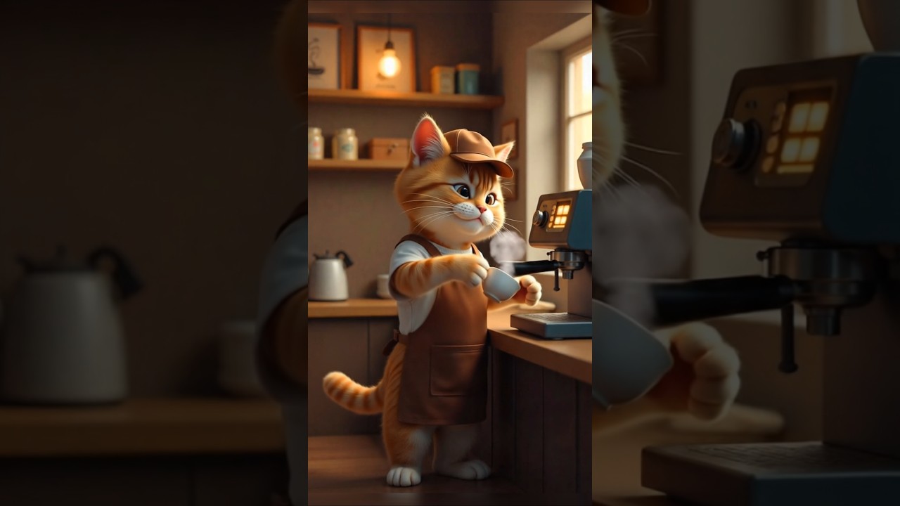 Kitty Barista Makes the Best Coffee Ever!