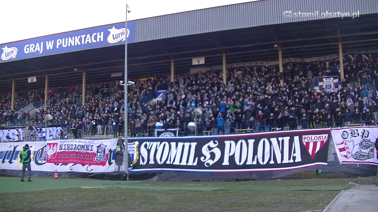 Doping kibiców Stomilu na meczu z GKS-em Tychy (2.03.2019 r.)