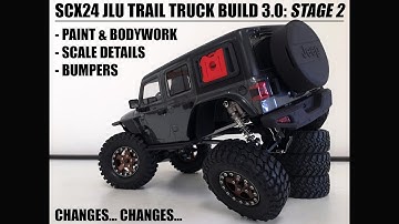 SCX24 Jeep JLU Trail Truck Build 3.0: Stage 2 - Bodywork, Paint, Scale Details, Bumpers, Spare, etc.