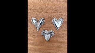 Soldered silverware hearts 2022 - Flatwearable Artisan Jewelry
