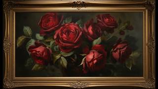 4k Luxury Red Rose Frame Art 🌹✨ | Elegant Vintage Gold Frame | 4K TV Art Screensaver screenshot 5