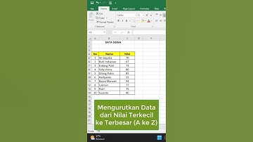Mengurutkan Data dari Terkecil ke Terbesar (A ke Z) #tigaotutorial #excel #pemula #fyp #tips #shorts