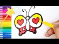 Menggambar dan Mewarbai Kupu-Kupu untuk Balita dan anak//Drawing anfd Painting Butterfly for kids