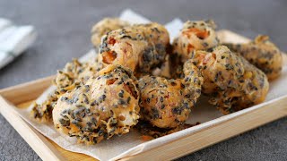 Fried chicken (fried chikuwa with black sesame seeds) | recipe transcription by cook kafemaru