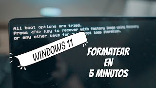 Formatear windows 11 (Disco duro) en menos de 5 minutos