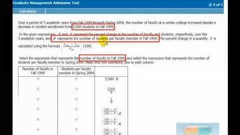 GMAT Integrated Reasoning: GMAC Sample Question #1 Part 1 of 2 (2-Part Analysis)