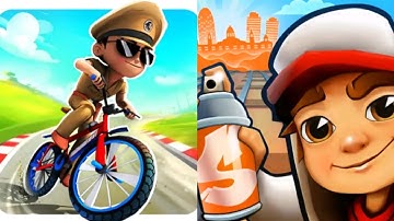 Little Singham Cycle Race VS Subway Surfers Game 2025 Gameplay Android, ios