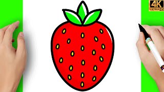 Çok Kolay Çilek Nasıl Çizilir - Sevimli Çilek Çizimi - Kolay Çizimler