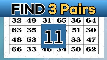 Find 3 pairs, dementia test, improve concentration, helpful to prevent dementia. #number quiz