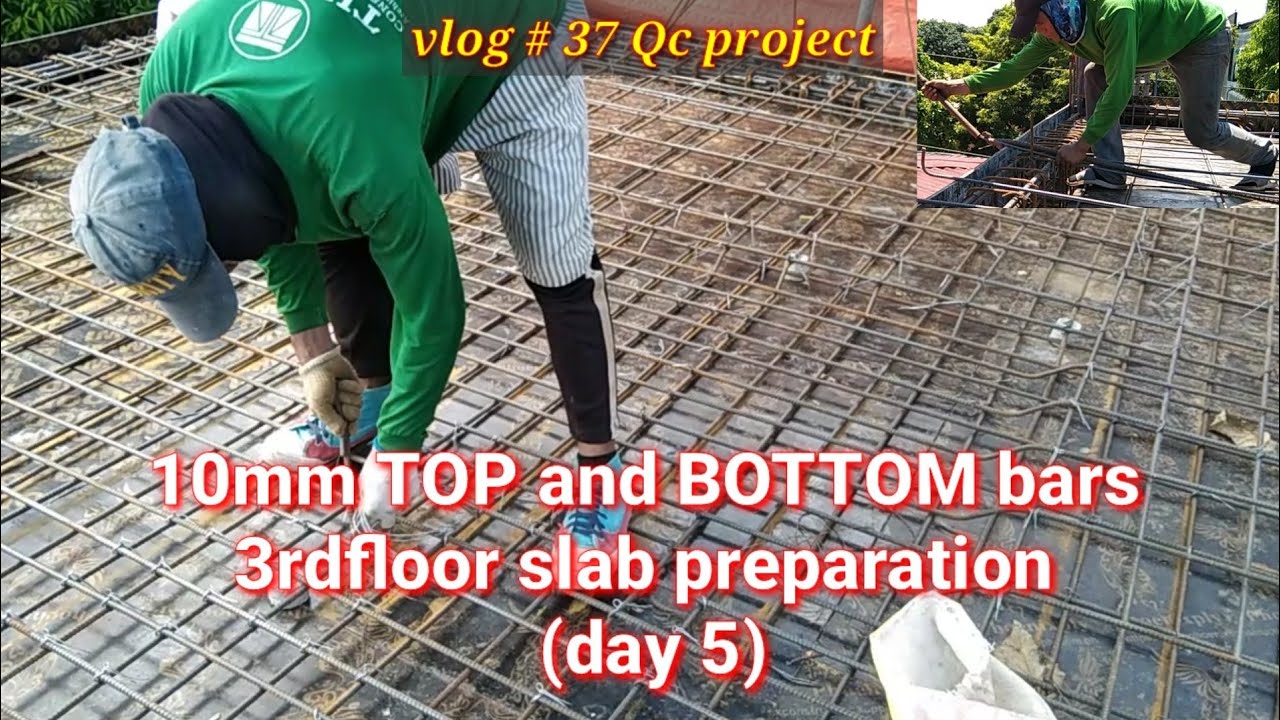 2 way slab 10mm TOP and BOTTOM layer bars slab preparation(foreman