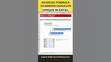 Remove Duplicate With UNIQUE Formula