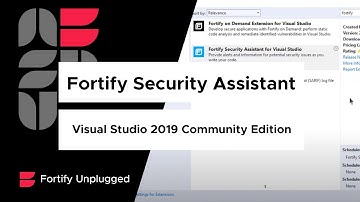 Installing Fortify Security Assistant for Visual Studio 2019 Community Edition