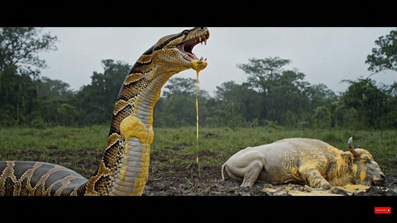 Rescue white buffalo attacked by giant python acona - YouTube